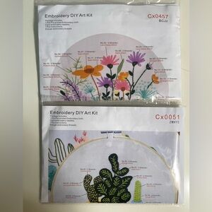 Embroidery‎ DIY Art Lot Of 2 Cx0051 & Cx0457 Plants And Flowers